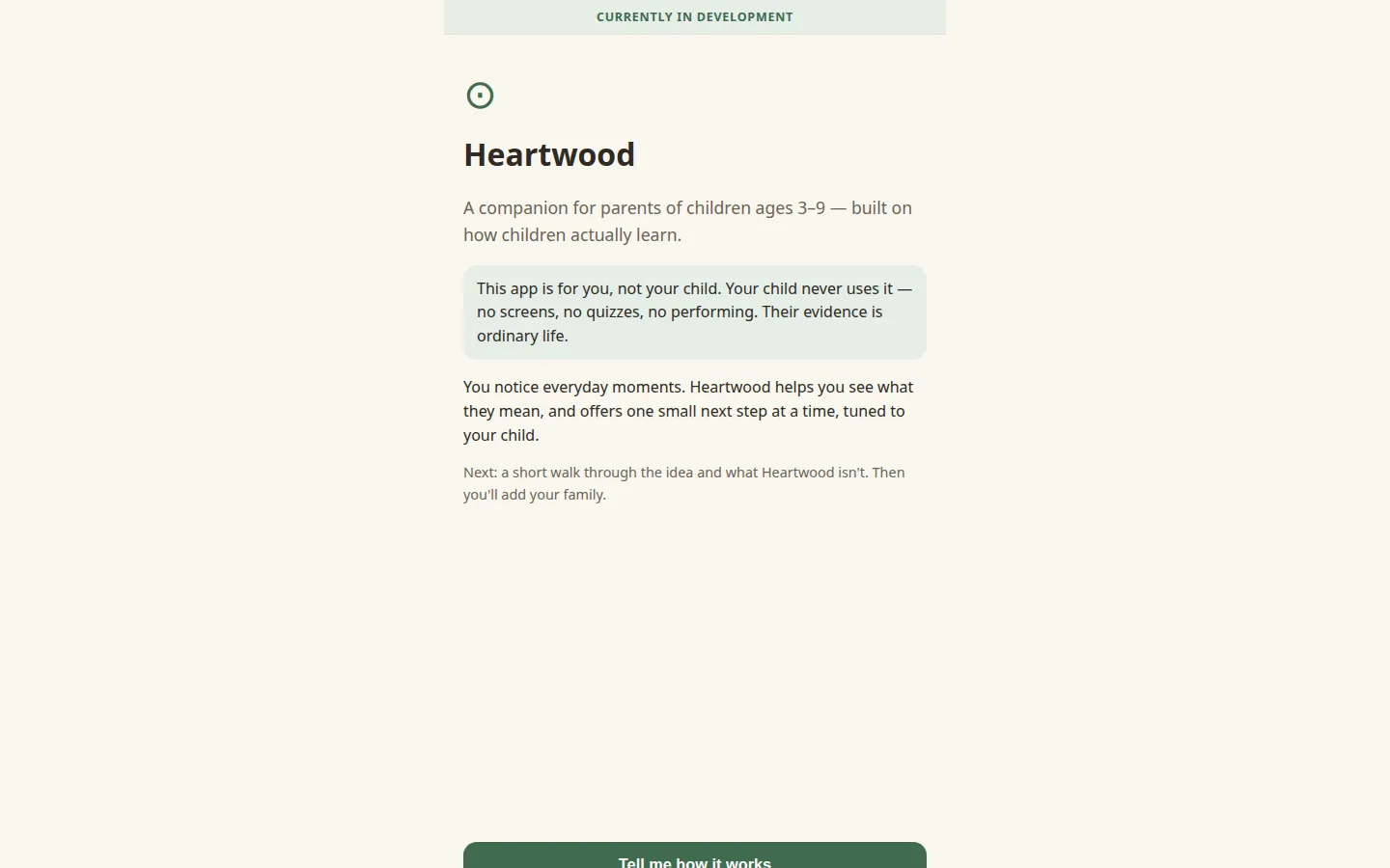 Bower Learning Heartwood onboarding screen