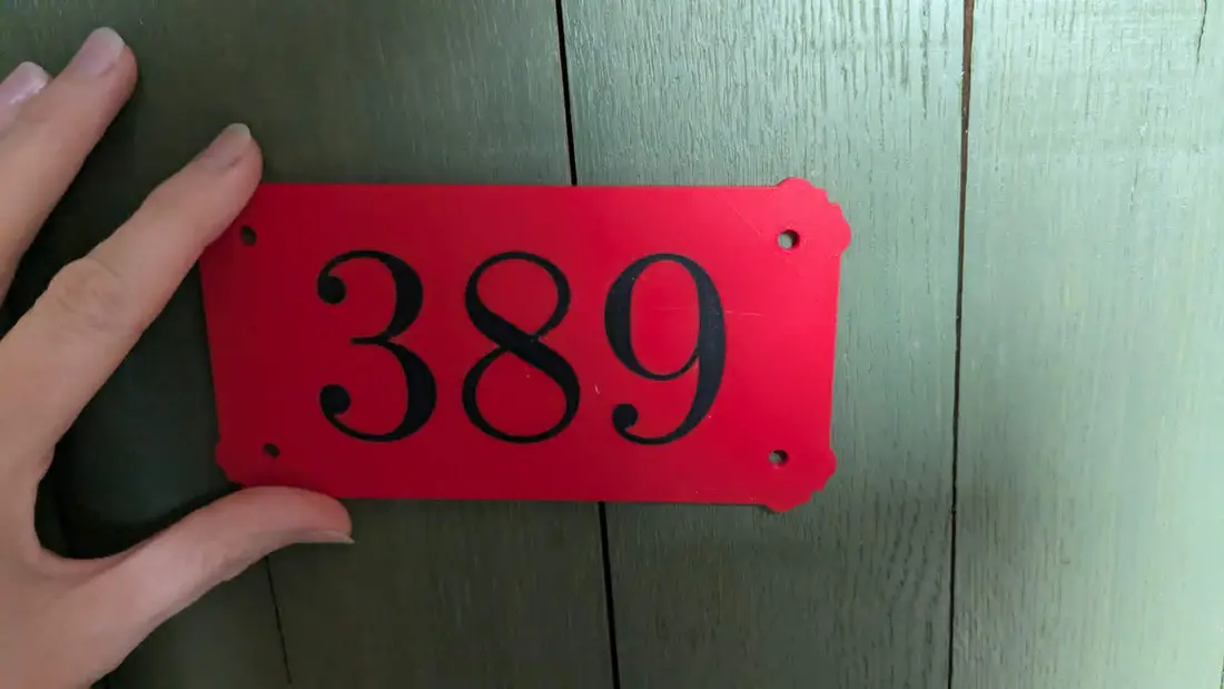 Custom address plate